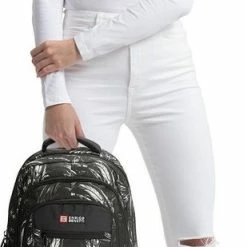 Gloednieuw ⭐ Enrico Benetti Santa Cruz 62038 Laptoprugzak 17" - Zwart Verenprint ⌛ -Tassen-Dames Winkel 309x840