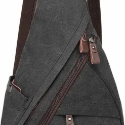 Beste recensies van ❤️ Bagwise® - Rugzak - Slingbag - Crossbodytas -Canvas - 10L -Vintage - 1276 Zwart 🔔