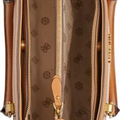 Beste Verkoop 🥰 Guess Abey Girlfriend Dames Handtas - Cognac 👍 -Tassen-Dames Winkel 438x840