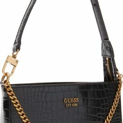 Gloednieuw 🎉 Guess Katey Croc Mini Dames Tas - Zwart - Maat Geen 🔥 -Tassen-Dames Winkel 440x840