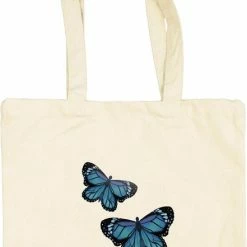 Korting ๐งจ DutchToteBags Tote Bag - Blauwe Vlinders Design - Schouder Tas ๐