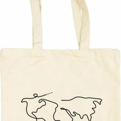 Top 10 🤩 DutchToteBags Tote Bag - One Line World Map Design - Wereldkaart - Schouder Tas ❤️