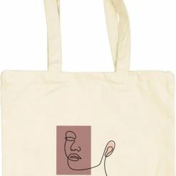 Goedkoopste โญ DutchToteBags Tote Bag - Persoon One Line Design - Schouder Tas โค๏ธ