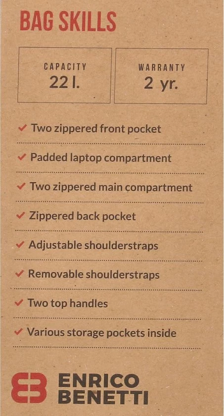 Beste deal π€© Enrico Benetti Madrid 54676 Schoudertas Weekendtas Sporttas Met 15" Laptopvak - Zwart β¨ 8 Beste deal π€© Enrico Benetti Madrid 54676 Schoudertas Weekendtas Sporttas Met 15" Laptopvak - Zwart β¨ - Afbeelding 6