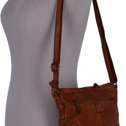 Top 10 🔥 Bear Design Medium Schoudertas / Crossbody Tas Dames - Leer - Cow Lavato - Cognac 😉 -Tassen-Dames Winkel 458x840