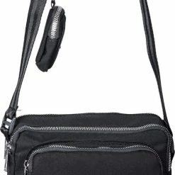 Goedkoopste 😀 SafeSave Schoudertas – Waterafstotend Met Ristsluiting – Afneembare En Verstelbare Schouderriem - Portemonnee - Zwart 😉 -Tassen-Dames Winkel 488x840 1