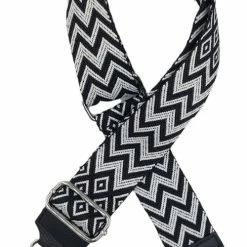 Korting 🧨 Sierenso Tassenriem - Schoudertas Riem - Woven Tassenriem - Bags Strap - Zwart - Wit - Grafische Print - Zilver - PIMP YOUR BAG 🌟