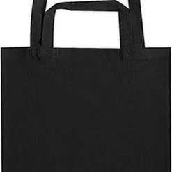 Flash-uitverkoop 🤩 Jassz Zwarte Canvas Tas Met Dubbel Hengsel 38 X 42 Cm- Bedrukbare Katoenen Tas/shopper 👏