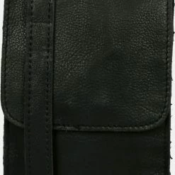 Goedkoopste ⌛ Bear Design Robbie Leren Crossbodytas / Schoudertas - Zwart ❤️