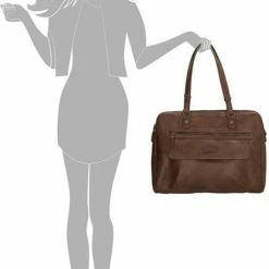 Begroting 👍 Enrico Benetti Caen 66571 Laptoptas Schoudertas - 17 Inch Laptopvak - Bruin 😍 -Tassen-Dames Winkel 504x840 7