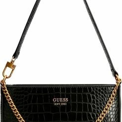Gloednieuw 🎉 Guess Katey Croc Mini Dames Tas - Zwart - Maat Geen 🔥 -Tassen-Dames Winkel 527x840 5