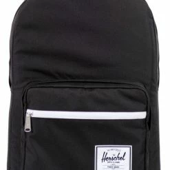 Uitgang 💯 Herschel Pop Quiz - Black/Tan Synthetic Leather / Rugzak - Schooltas - Laptoptas / 15" Fleece Laptopvak - Meerdere Extra Vakken - 22L Opbergruimte / Met Levenslange Fabrieksgarantie / Limited Lifetime Warranty / Zwart 😀