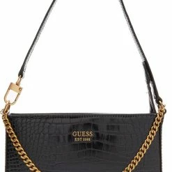 Gloednieuw 🎉 Guess Katey Croc Mini Dames Tas - Zwart - Maat Geen 🔥 -Tassen-Dames Winkel 536x840 2