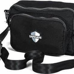 Goedkoopste 😀 SafeSave Schoudertas – Waterafstotend Met Ristsluiting – Afneembare En Verstelbare Schouderriem - Portemonnee - Zwart 😉 -Tassen-Dames Winkel 550x301