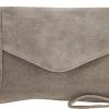 Hete verkoop 💯 Charm London Brixton Suede Leren Clutch / Avondtasje - Grijs ⌛ -Tassen-Dames Winkel 550x314 2