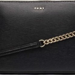 Flash-uitverkoop 👍 DKNY Bryant Dames Crossbodytas - Zwart / Goud ✨