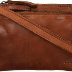 Beste Verkoop 🛒 Bear Design Kleine Schoudertas / Crossbody Tas Dames - Leer - Cow Lavato - Cognac 🔔