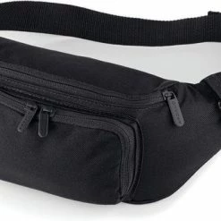 Beste deal 🛒 Quadra Zwarte Comfortabele Heuptas/buideltas Met 3 Vakken - Wandelaars/sporters Fanny Pack 🔔