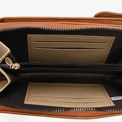 Beste Pirce 👍 Merkloos Portemonnee En Telefoontas In één – Inclusief Schouderkoord – Bruin 🌟 -Tassen-Dames Winkel 550x345 6