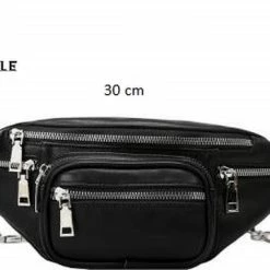 Flash-uitverkoop 🔔 San Vitale® - Heuptas - Schoudertas - Fanny Pack Met Riem/schouderband - Vegan Leer - Zwart ❤️ -Tassen-Dames Winkel 550x359 2