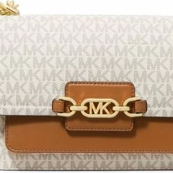 Goedkoop ⭐ Michael Kors Heather Dames Crossbodytas - Bruin/Vanilla 💯 -Tassen-Dames Winkel 550x366 53