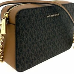 Uitgang 💯 Michael Kors Camera Bag M Dames Crossbodytas - Bruin 😀 -Tassen-Dames Winkel 550x376