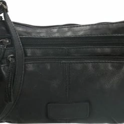 Beste Verkoop ⌛ Old West Paint Rock Kleine Leren Schoudertas - Zwart 🛒