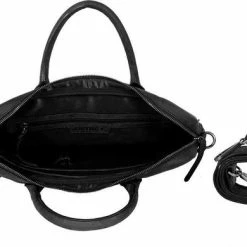 Kopen 🤩 DSTRCT Wall Street Leren Laptoptas - 15,4 Inch - Zwart 🔥 -Tassen-Dames Winkel 550x390 1