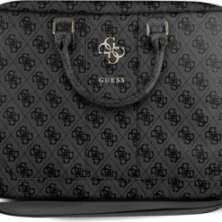 Kopen 🥰 Guess PU 4G Metal Logo Laptop Tas - 15 En 16 Inch Grijs ✔️