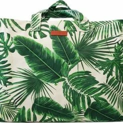 Beste Verkoop 🥰 Ralp Boyer Big Shopper/Grote Strandtas/Weekendtas XXL Dames Shopper - Groen Palmbladeren - Canvas 🎁 -Tassen-Dames Winkel 550x403 3