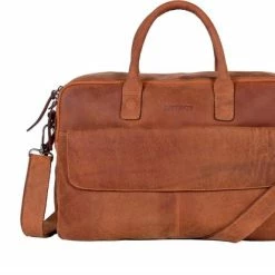 Hete verkoop 🥰 DSTRCT Wall Street Laptoptas - 17 Inch - Cognac 👍