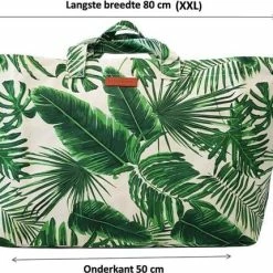 Beste Verkoop 🥰 Ralp Boyer Big Shopper/Grote Strandtas/Weekendtas XXL Dames Shopper - Groen Palmbladeren - Canvas 🎁 -Tassen-Dames Winkel 550x430 1