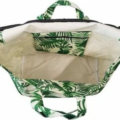 Beste Verkoop 🥰 Ralp Boyer Big Shopper/Grote Strandtas/Weekendtas XXL Dames Shopper - Groen Palmbladeren - Canvas 🎁 -Tassen-Dames Winkel 550x432 2