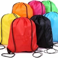 Promo 👍 Merkloos Gymtas Met Rijgkoord - Nylon Rugzakjes – Nylon Rugzak – Paars ❤️