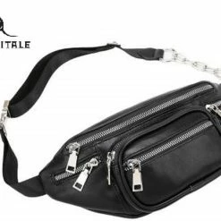 Flash-uitverkoop 🔔 San Vitale® - Heuptas - Schoudertas - Fanny Pack Met Riem/schouderband - Vegan Leer - Zwart ❤️ -Tassen-Dames Winkel 550x433 2