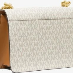 Goedkoop ⭐ Michael Kors Heather Dames Crossbodytas - Bruin/Vanilla 💯 -Tassen-Dames Winkel 550x439 2