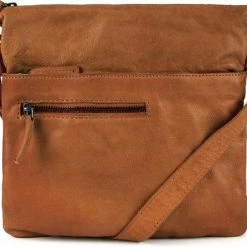 Goedkoop 🔔 DSTRCT Medium Schoudertas / Crossbody Tas Dames - Leer - Harrington Road - Cognac 🌟