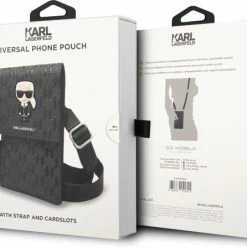 Beste deal 🔔 Karl Lagerfeld Universal Phone Pouch - Monogram - Zwart 👍 -Tassen-Dames Winkel 550x446 10
