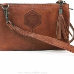 Goedkoopste 😍 Bear Design Alessia Leren Schoudertasje/Clutch - Cognac ⌛ -Tassen-Dames Winkel 550x455 4