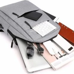 Promo 🥰 Faseras Moderne Rugzak - Anti Diefstal Rugzak - Schooltas - Rugtas - Laptoptas - Incl. Laptopvak T/m 15.6 Inch - Met USB Laadpoort - Grijs - 20L 👏 -Tassen-Dames Winkel 550x455 7