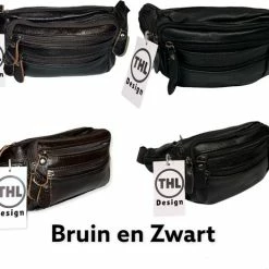 Coupon 🤩 THL Design - Leren Heuptas Dames / Heren - Buideltasje - Heuptasjes Heren - Leer Bruin 👏 -Tassen-Dames Winkel 550x463 12