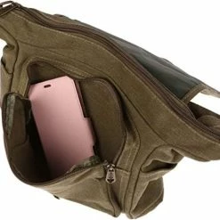 Beste deal 👍 Fana Bags - Canvas Schoudertas Groen - Kleine Schoudertas Dames / Heren - Schouder Tas Klein Canvas 😀 -Tassen-Dames Winkel 550x470 1