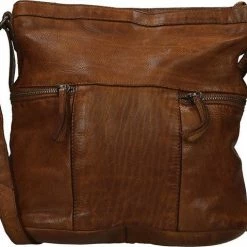 Top 10 🔥 Bear Design Medium Schoudertas / Crossbody Tas Dames - Leer - Cow Lavato - Cognac 😉 -Tassen-Dames Winkel 550x479 2