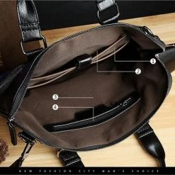 Goedkoop 😀 Merkloos PU Leren Laptoptas - Schoudertas - Handtas - 15 Inch - Waterdichte Aktetas - Heren 🧨 -Tassen-Dames Winkel 550x480