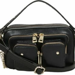 Gloednieuw 🔥 Nunoo Kleine Schoudertas / Crossbody Tas Dames - Leer - Helena - Zwart ⭐