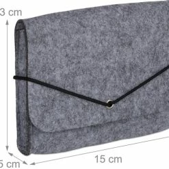 Beste Pirce 👏 Merkloos Relaxdays Vilten Opbergtasje - Kleine Vilttas - Opbergtas Oplaadkabel Oordopjes - Kabeltas Antraciet ⌛ -Tassen-Dames Winkel 550x487 13