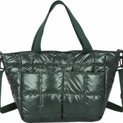 Hete verkoop 👍 Puffer Schoudertas - Groen | Crossbody / Handtas | 38 X 23 X 13 Cm | Polyester | Fashion Favorite 🛒