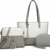 Gloednieuw 😀 Miss Lulu Handtas - Handtassen Dames - Schoudertassen Vrouw - Crossbody - Clutch - Grijs (LG2023 GY/WE) 🌟 -Tassen-Dames Winkel 550x490 13