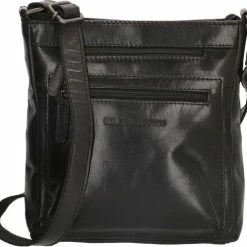 Korting ⌛ Old West Leren Schoudertas Zwart 🎉 -Tassen-Dames Winkel 550x497 2