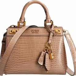 Begroting ❤️ Guess Katey Croc Mini Dames Schoudertas - Taupe - Maat Geen 🧨 -Tassen-Dames Winkel 550x499 1